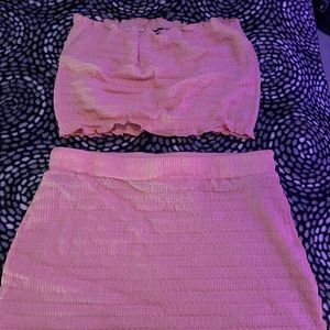 tube top and skirt matching set